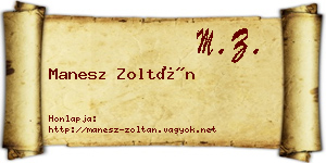 Manesz Zoltán névjegykártya