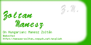 zoltan manesz business card